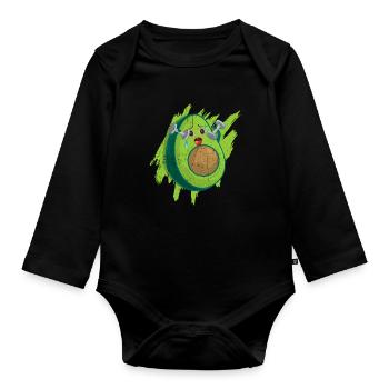 Avocado - Body Bébé bio manches longues - noir - Devant