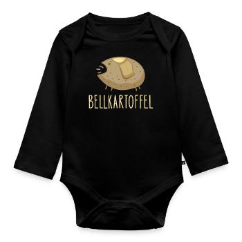 Lustige Kartoffel Rebell - Baby Bio-Langarm-Body - Schwarz - Vorne