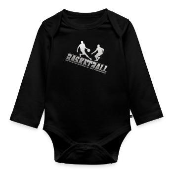 Basket-ball cadeau pour les basketteurs - Body Bébé bio manches longues - noir - Devant