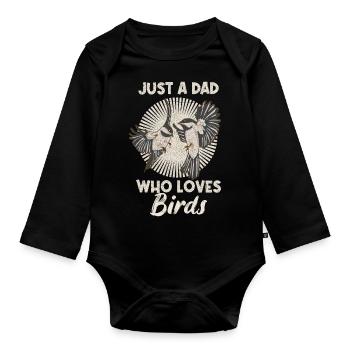 Birding Design for Your Bird Watching Dad - Organic Longsleeve Baby Bodysuit - black - Front