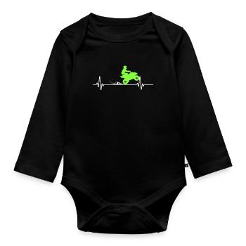 Heartbeat Quad ATV Offroad Motorsport Quad Driver - Body Bébé bio manches longues - noir - Devant