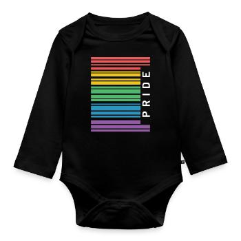CSD Pride Gay Rainbow Rainbow Gift Idea - Organic Longsleeve Baby Bodysuit - black - Front