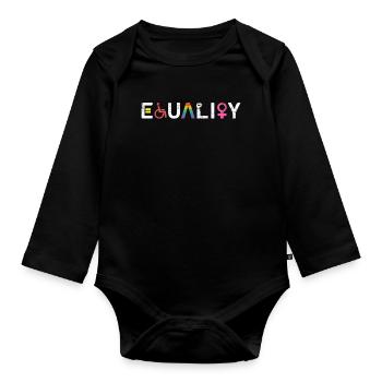 Pride CSD LGBT Equality Rainbow Geschenk - Baby Bio-Langarm-Body - Schwarz - Vorne