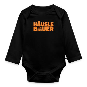 Bauherr - Baby Bio-Langarm-Body - Schwarz - Vorne