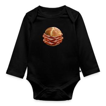 Lebakas Fromage de foie Fromage à viande Bayern Tranche Nourriture - Body Bébé bio manches longues - noir - Devant
