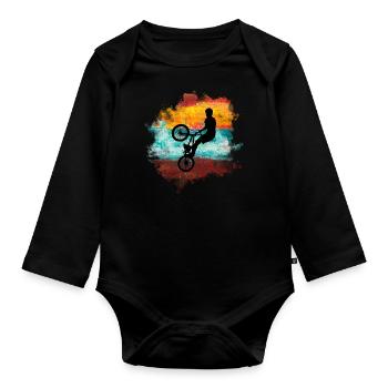 Bmx ,bike - Organic Longsleeve Baby Bodysuit - black - Front