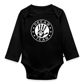 Dream Team Dog Paw Human Dog Owner Dog - Organic Longsleeve Baby Bodysuit - black - Front
