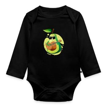 Avocado Gift Diet Healthy Keto Vegan Vegetarian - Organic Longsleeve Baby Bodysuit - black - Front