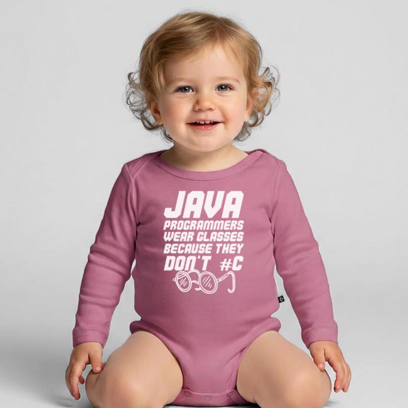 Cool Java programmer Organic Longsleeve Baby Bodysuit