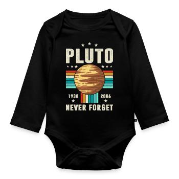 pluto never forget Graphic - Organic Longsleeve Baby Bodysuit - black - Front