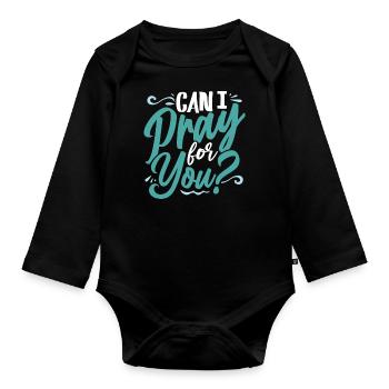 Bible verse, Christian God, Prayer Psalm - Organic Longsleeve Baby Bodysuit - black - Front