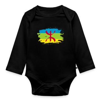 Amazigh - Baby Bio-Langarm-Body - Schwarz - Vorne