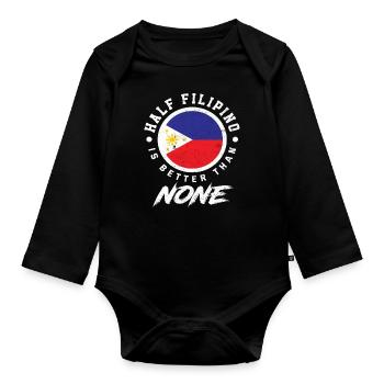 Philippines Origine Semi-Filipino Filipina - Body Bébé bio manches longues - noir - Devant