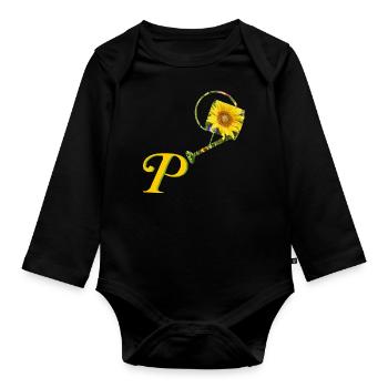 pouring can p - Organic Longsleeve Baby Bodysuit - black - Front