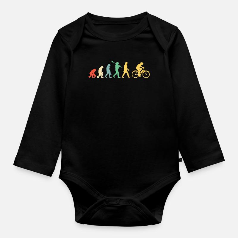 Fahrrad E-Bike Evolution - Baby Bio-Langarm-Body - Schwarz