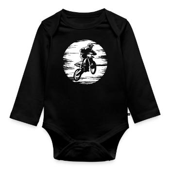 graphique de moto supermoto - Body Bébé bio manches longues - noir - Devant