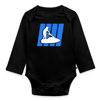 jet ski - Body Bébé bio manches longues - noir - Devant