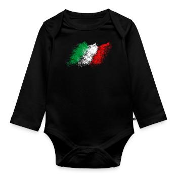 Drapeau italien Drapeau Vintage - Body Bébé bio manches longues - noir - Devant
