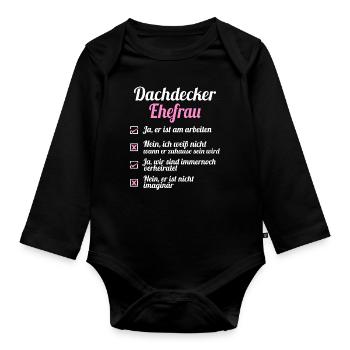 Dachdecker - Baby Bio-Langarm-Body - Schwarz - Vorne