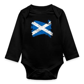 Drapeau de l'Ecosse - Body Bébé bio manches longues - noir - Devant