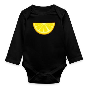 Zitrone - Baby Bio-Langarm-Body - Schwarz - Vorne