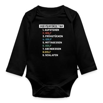 Golf | Golfer Golf Spruch Geschenkidee - Baby Bio-Langarm-Body - Schwarz - Vorne