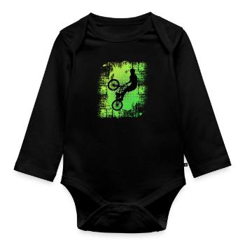 Bmx - Body Bébé bio manches longues - noir - Devant
