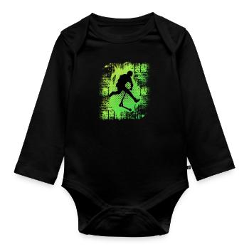 freestyle scooter - Organic Longsleeve Baby Bodysuit - black - Front