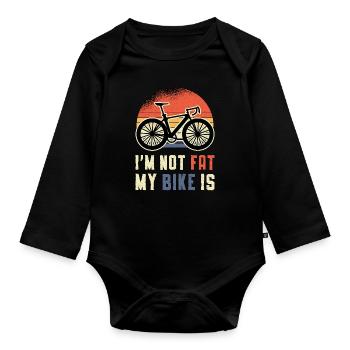Fat Bike Fatbike Vélo Vélo Vélo VTT cadeau - Body Bébé bio manches longues - noir - Devant