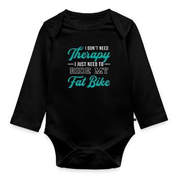 Fat Bike Fatbike Vélo Vélo Vélo VTT cadeau - Body Bébé bio manches longues - noir - Devant