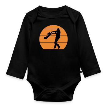 Father and daughter - Organic Longsleeve Baby Bodysuit - black - Front