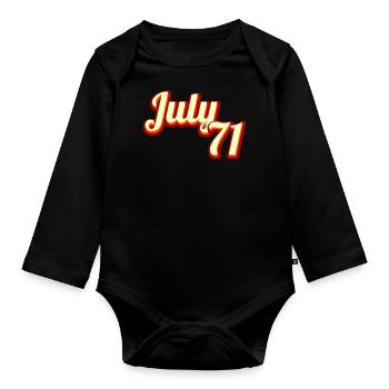 71 juillet 1971 Vintage Retro 50 Years Gift - Body Bébé bio manches longues - noir - Devant