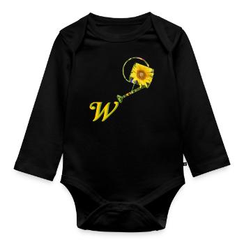 pouring can w - Organic Longsleeve Baby Bodysuit - black - Front