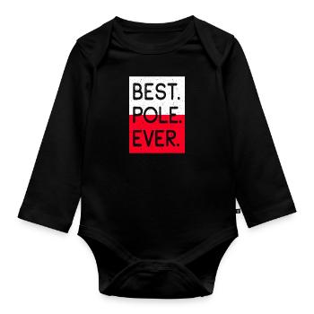 Best Pole Ever - Organic Longsleeve Baby Bodysuit - black - Front