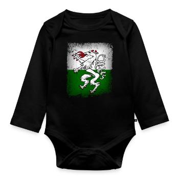 Steiermark Fahne Flagge Steirischer Panther Wappen - Baby Bio-Langarm-Body - Schwarz - Vorne