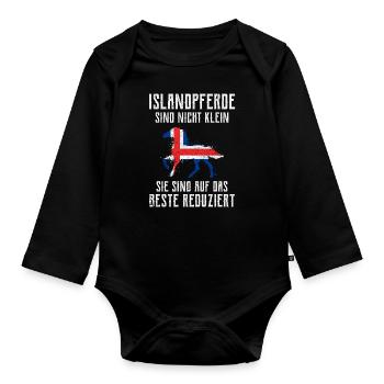 Islandpferd - Baby Bio-Langarm-Body - Schwarz - Vorne