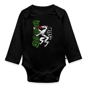 Steiermark Retro Panther Wappen Steirerbua Steirer - Baby Bio-Langarm-Body - Schwarz - Vorne