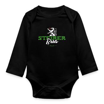 Steirer Bua Steirerbua Steiermark - Baby Bio-Langarm-Body - Schwarz - Vorne