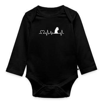 Marmot heartbeat rodent gift - Organic Longsleeve Baby Bodysuit - black - Front