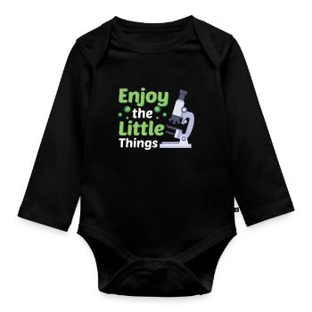 Microbiology Biology Student Biologist Laboratory - Organic Longsleeve Baby Bodysuit - black - Front