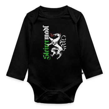 Steirermadl - Baby Bio-Langarm-Body - Schwarz - Vorne