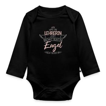 Lehrerin - Baby Bio-Langarm-Body - Schwarz - Vorne