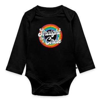 LGBT Pride Rainbow Straight As A - Organic Longsleeve Baby Bodysuit - black - Front