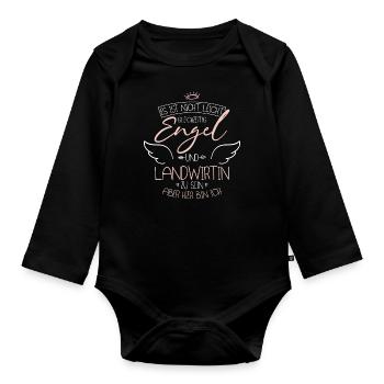 Landwirtin - Baby Bio-Langarm-Body - Schwarz - Vorne