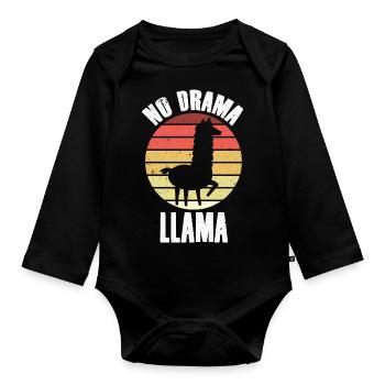 Lama Llama Alpagas - Body Bébé bio manches longues - noir - Devant