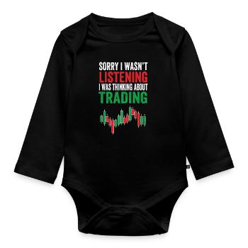 Day Trading Trader Boursière actions Bitcoin Argent Stock - Body Bébé bio manches longues - noir - Devant