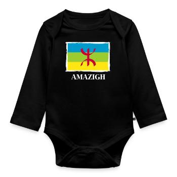 Amazigh - Baby Bio-Langarm-Body - Schwarz - Vorne