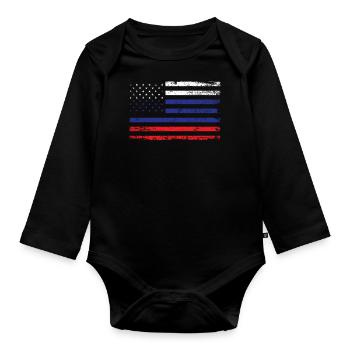 Russie Usa Amérique Drapeau Drapeau Racines Sport - Body Bébé bio manches longues - noir - Devant