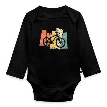 Retro Mountain bike - Body Bébé bio manches longues - noir - Devant