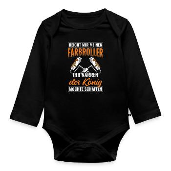 Maler Pinsel - Baby Bio-Langarm-Body - Schwarz - Vorne